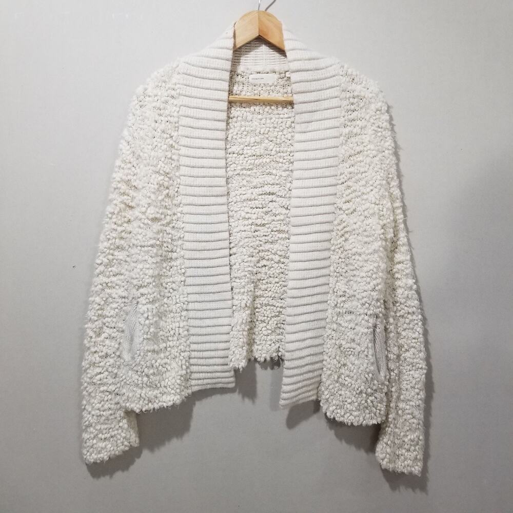 Anthropologie Sleeping on Snow Sweater Open Cardigan Small Popcorn Lodge Cloud